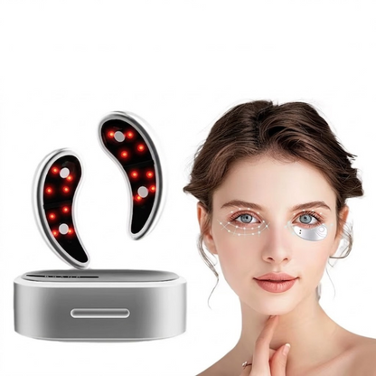 Gloweyes™ Led Red Light Eye Care Therapy EMS Pulse Micro-Current Device Eye Massager to Relieve Fatigue for Treatment under Eye Wrinkle